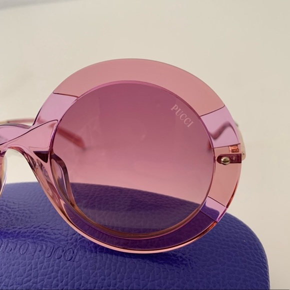 SOLD E Emilio Pucci Round Pink Sunglasses, New - Picture 7 of 13
